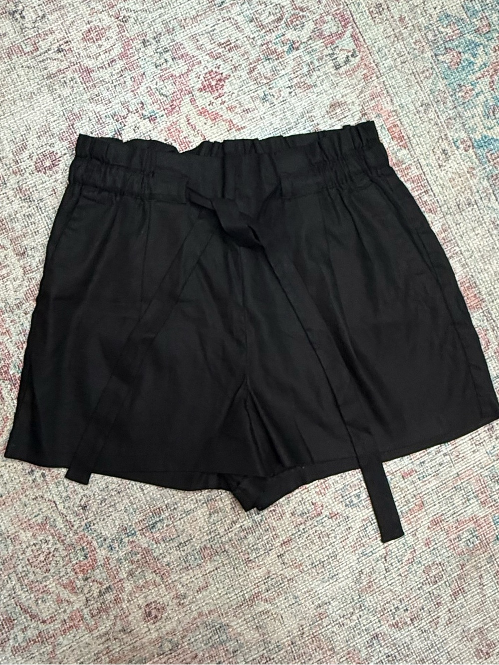 Express black Women’s linen Paperbag Tie-Waist Shorts